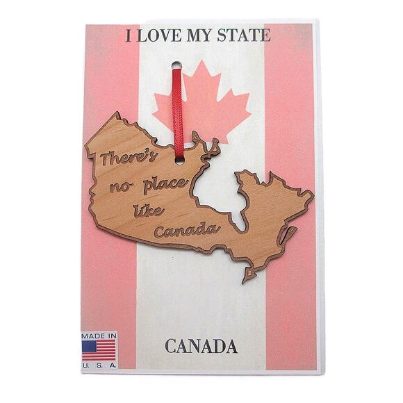 Country of Canada Wood Ornament Made in America There's No Place Like Series - Picture 2 of 5